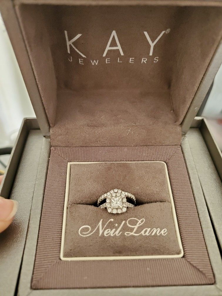 14k WG Engagement Ring Set