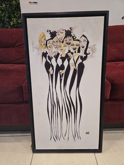 Todd White 'The Girls' Framed Canvas Art / Tall 37.5" X Wide 20" $325