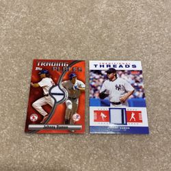 Johnny Damon Striped Game Used Cards- Red Sox & Yankees- Local Star