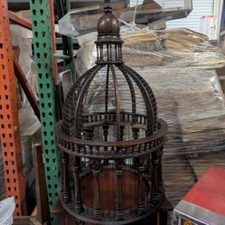 Vintage Victorian Gothic Wooden Birdcage Top Piece