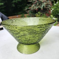 Green Glass Server with Stand