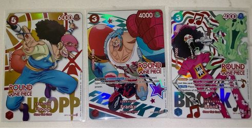 One Piece TCG Round 1 Promo Bundle: Usopp,  Franky,  Brook - English Exclusive