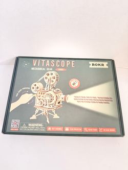 NEW ROKR Vitascope 3D Wooden Puzzle - Mechanical Gear Film Projector Model Kit (LK601)