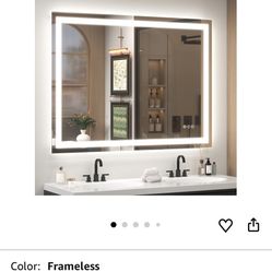 LED MIRROR AND FRAMED BATHROOM 