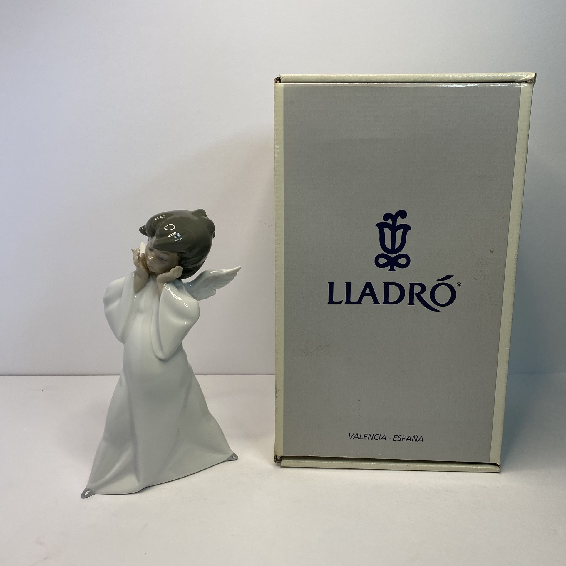 LLADRO #4959 w/ORIGINAL BOX, “Mime Angel” 1990, 9” Figurine Sculpture MINT