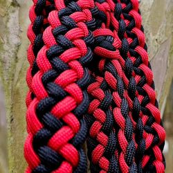 Thin Red Line Hand Braided Dog Leash Customized
