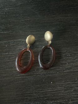 Drop Earrings with Oval Resin Hoops