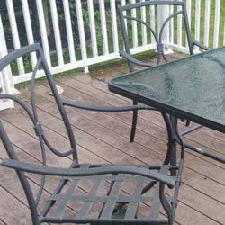 Patio Glass Tabletop & Chairs