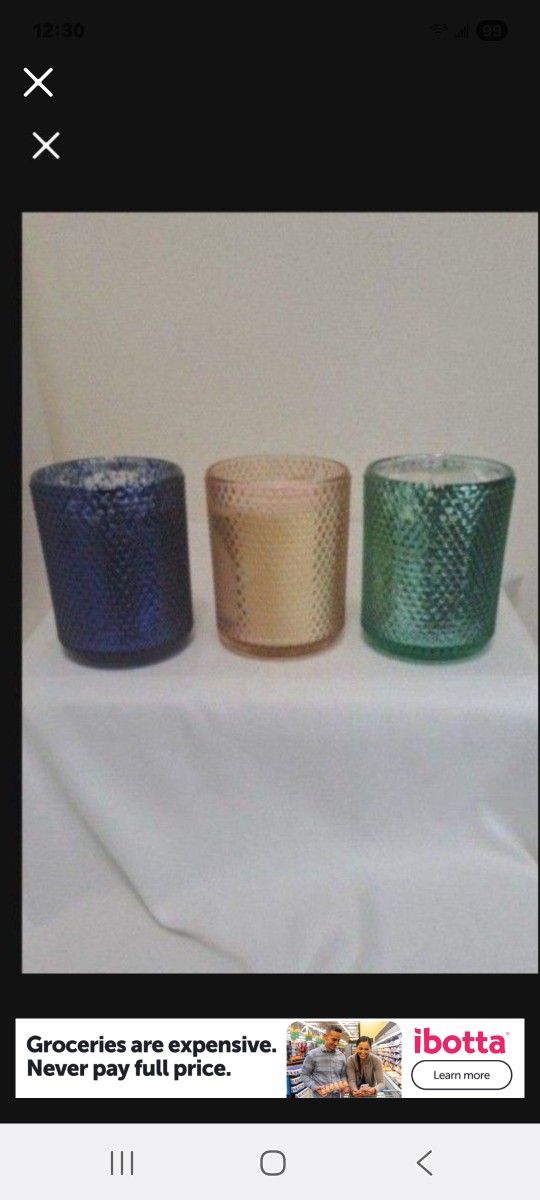 3 Decorative 8 Oz Candles -Assorted Scents