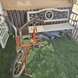 Priced To Sell,  Metal/ Wood Bench,  Excersice Bike And Black Side Metal Table 