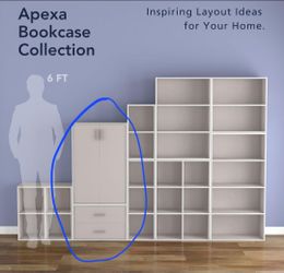 Homes: Inside + Out Apexa Stackable Storage Set (3-Tier Cabinet + 2-Drawer) - Taupe Grey (Like New - 4 Mos Old)