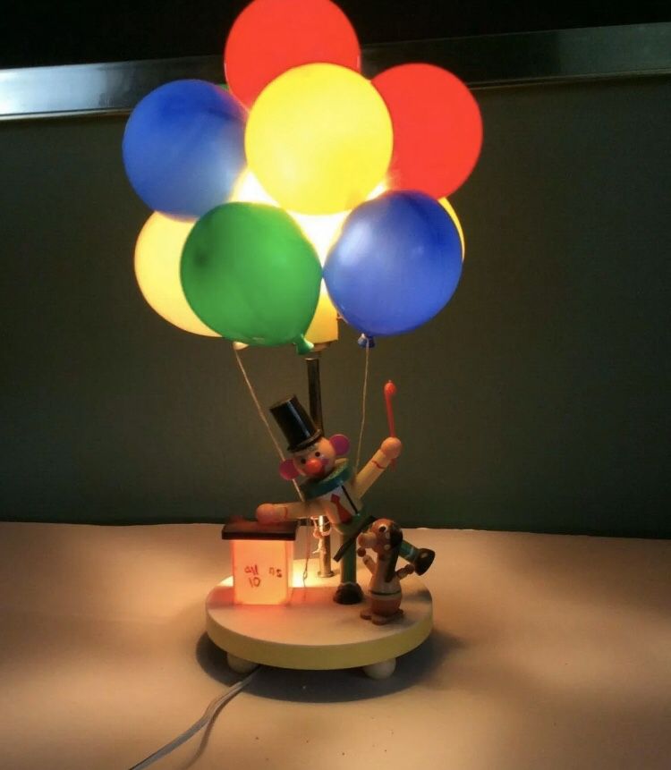 1970 vintage dolly toy clown lamp