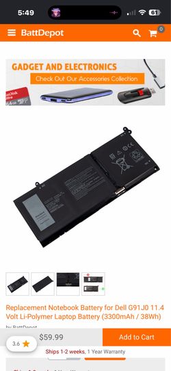 New Dell G91J0 Replacement Laptop Battery see pictures for compatible models #5