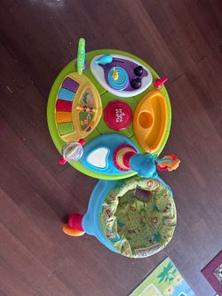 Walk Around Baby Activity Center, Baby Walker with Play Table, Wheels, Activity and Learning Table