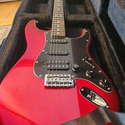 Unplayed FSR Strat HSS Candy Red Burst & Gator Case