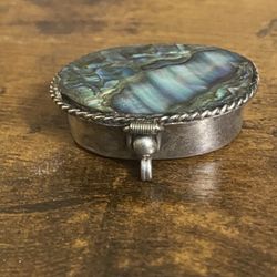Sterling Silver Mexican Pill Box 1940s