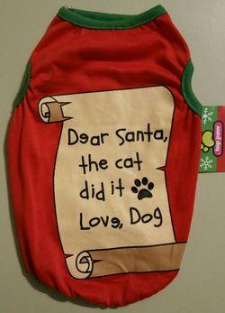 Dear Santa Pet Tank Shirt - Medium