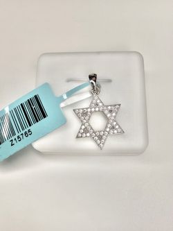 925 Sterling Silver & Moissanite Star of David Pendant