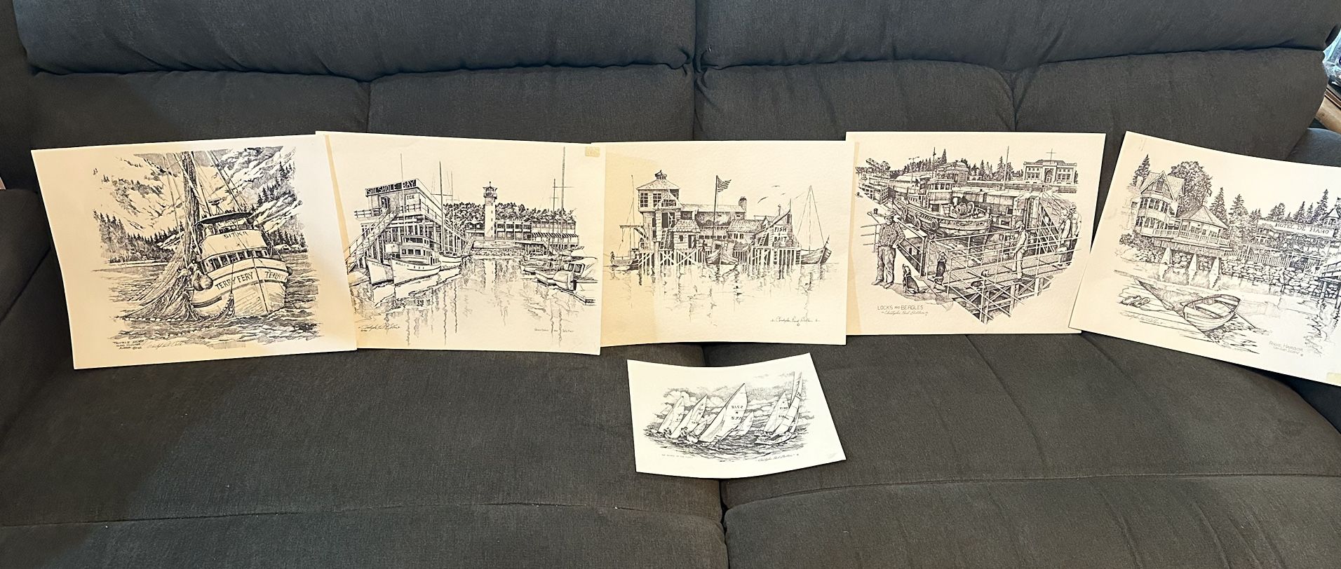 Christopher Paul Bollen Signed Art Drawing collection - Home decor Vintage