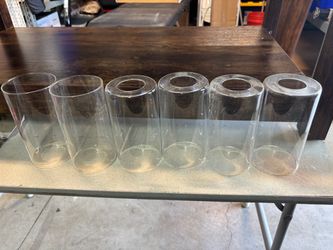 Set of 6 Clear Glass Light Fixture Shades – New