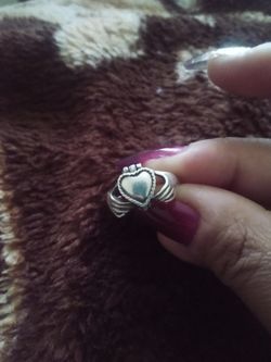 925 Sterling Silver Heart Locket Ring Size 9