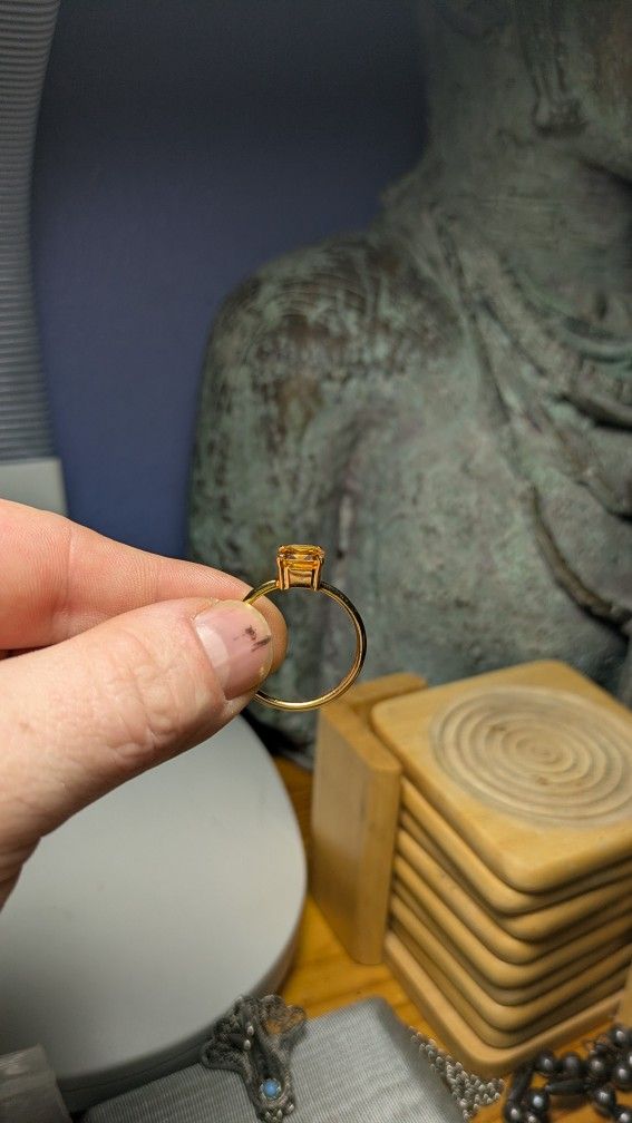 Citrine Gold Filled Ring Size 13
