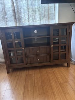  Acadian brown solid wood TV Media Stand.
