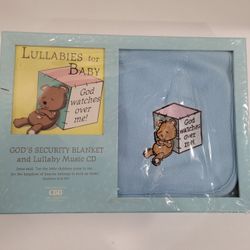 God’s Security Blanket & Lullaby Music CD Boxed Gift Set Blue Baby Boy NEW