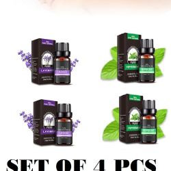 Set Of 4pcs 10ml Aromatherapy Diffusers Essential Oils Natural Moisturizing Body Massage Relax Plant Fragrance Pure Essential Oil Skin Care