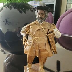 Vintage Paper Machae Fisherman 1 Hand Missing AS Is 