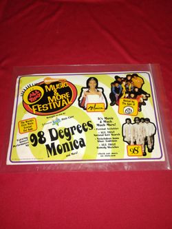 Nickelodeon All That Music & More Festival Promo Post Card with 98 Degrees, Monica +
