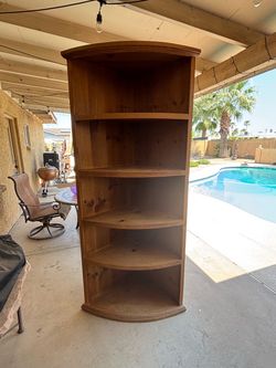 Tall Wood Corner Shelf