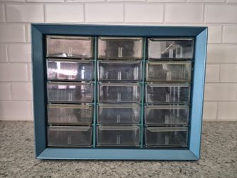 Vintage 15 Drawer Akro Mills Metal Storage Cabinet Organizer Small Parts