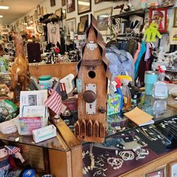 bird house with vintage parts $60