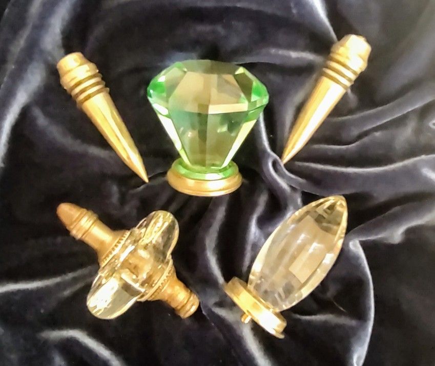 Antique Glass Crystal Perfume Bottle Stoppers Jewel Like