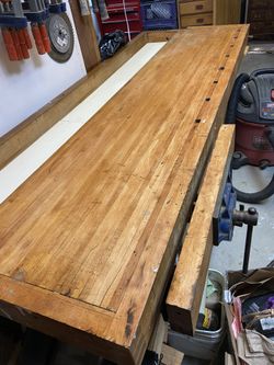Custom Hardwood Workbench Station Table
