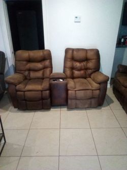 Brown recliner sofa