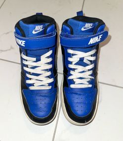 Nike (GS) Court Borough Mid 2 'Black Game Royal Black and Blue High-Top Sneakers