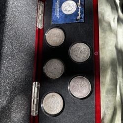  5 Silver Morgan Dollars 1800’S   