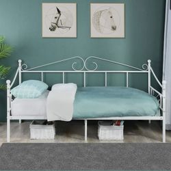 Metal Daybed Twin Metal Bed Frame, Multi-Functional Furniture/No Box Spring Needed Sofa Bed