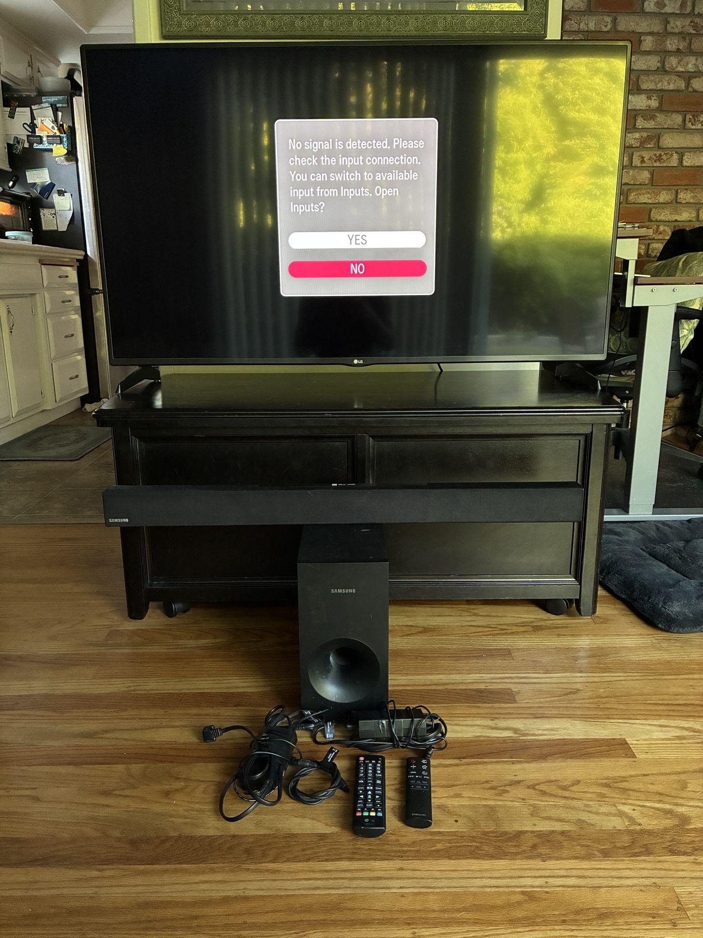 55” LG Full HD 1080p TV + Samsung Sound Bar & Subwoofer