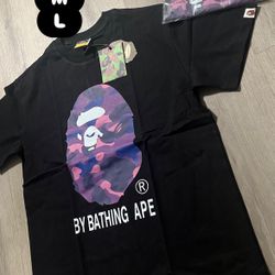Purple and Black Bape tee Size M and Size L