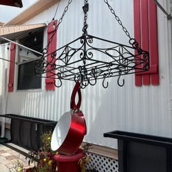 Hanging steel pot hanger