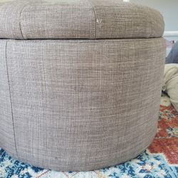 Round Ottoman With Storage 
