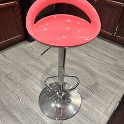 Hot Pink Adjustable Bar Stool Chair