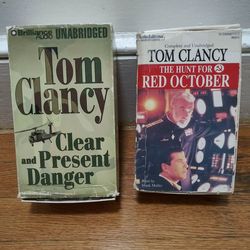Tom Clancy Audiobooks - Clear And Present Danger And The Hunt For Red October Full Sets