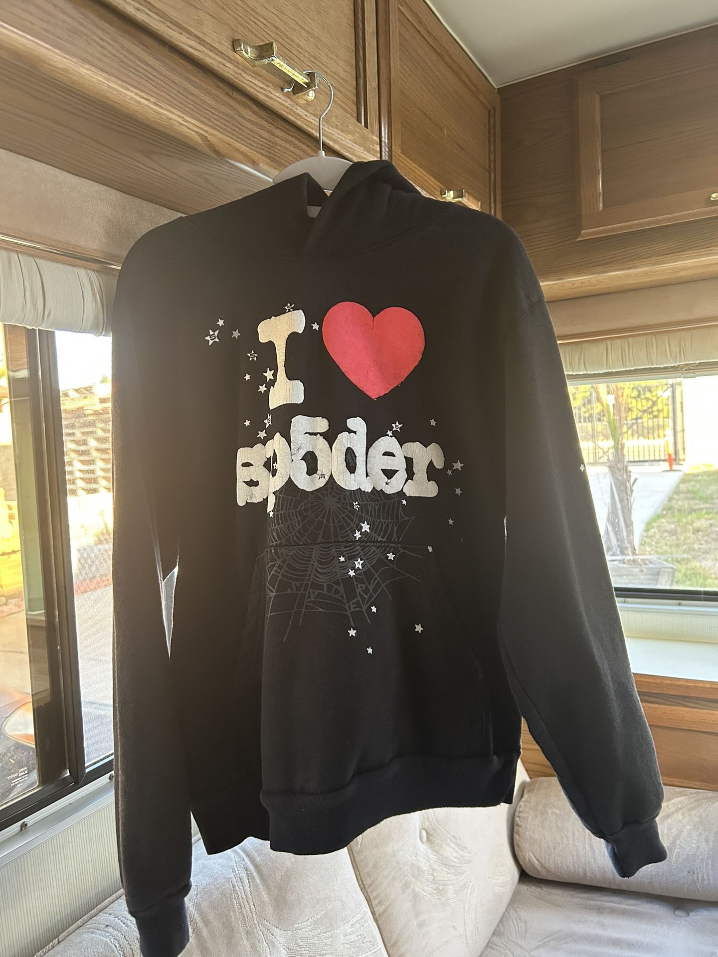 spider hoodie black