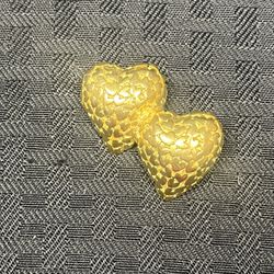 Anne Klein Gold Tone Heart Nugget Brooch Pin