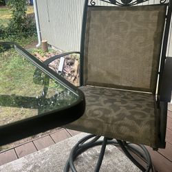 Outdoor bar table and two chairs