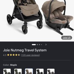 Joie Nutmeg carseat and stroler comboTravel System with mint latch full set up